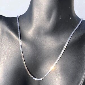 Elegant Sterling Silver 925 ITALIAN Flat Chain Necklace 18” 4.24g Dainty
